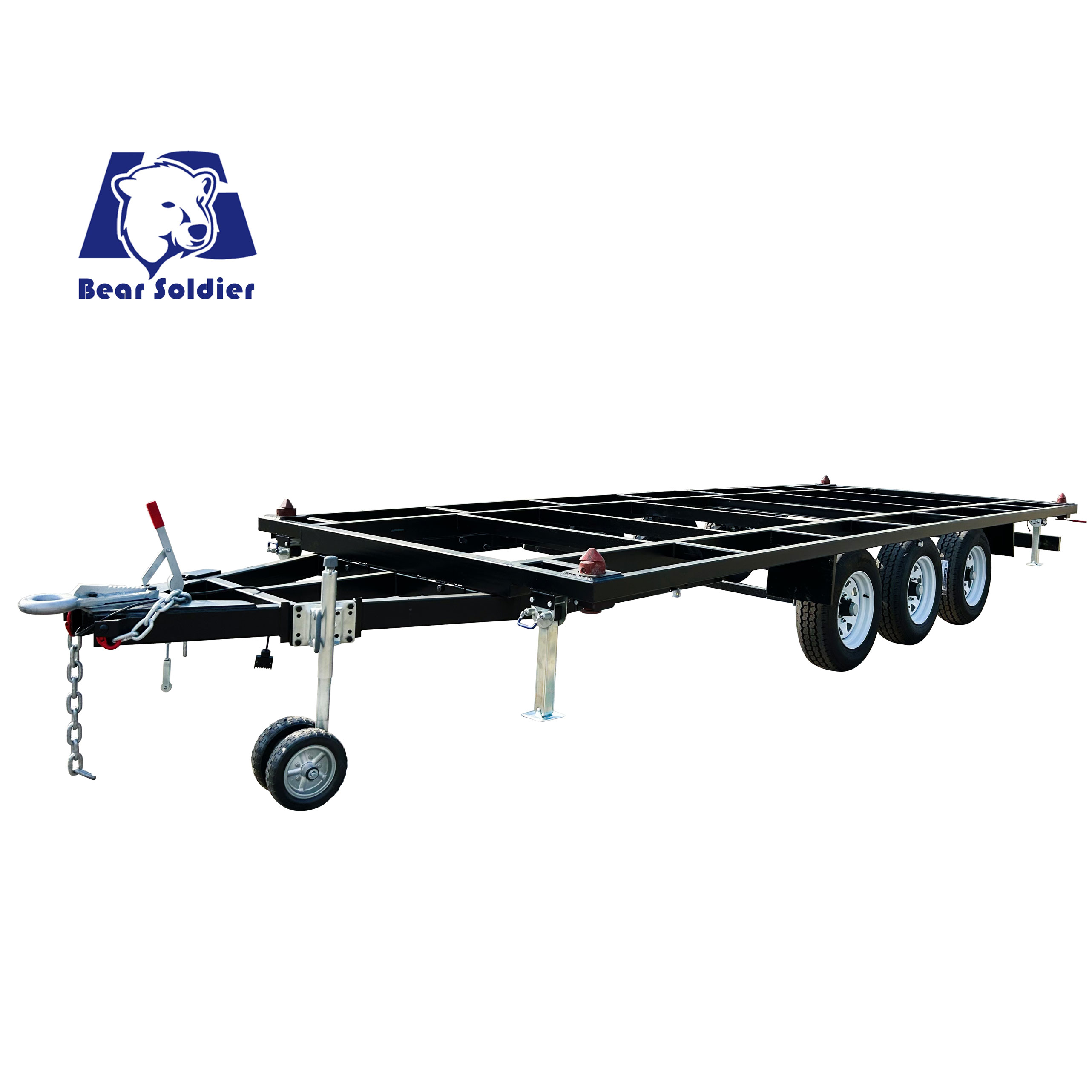 Frame-type black container house trailer