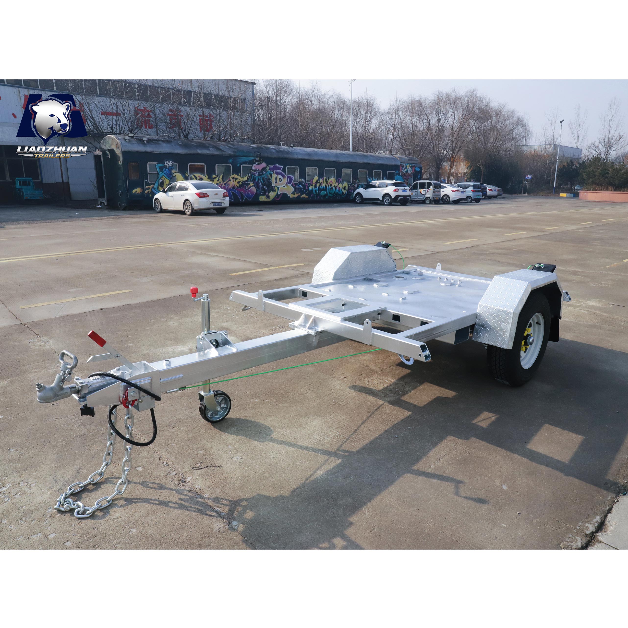 Solar LED light tower trailer