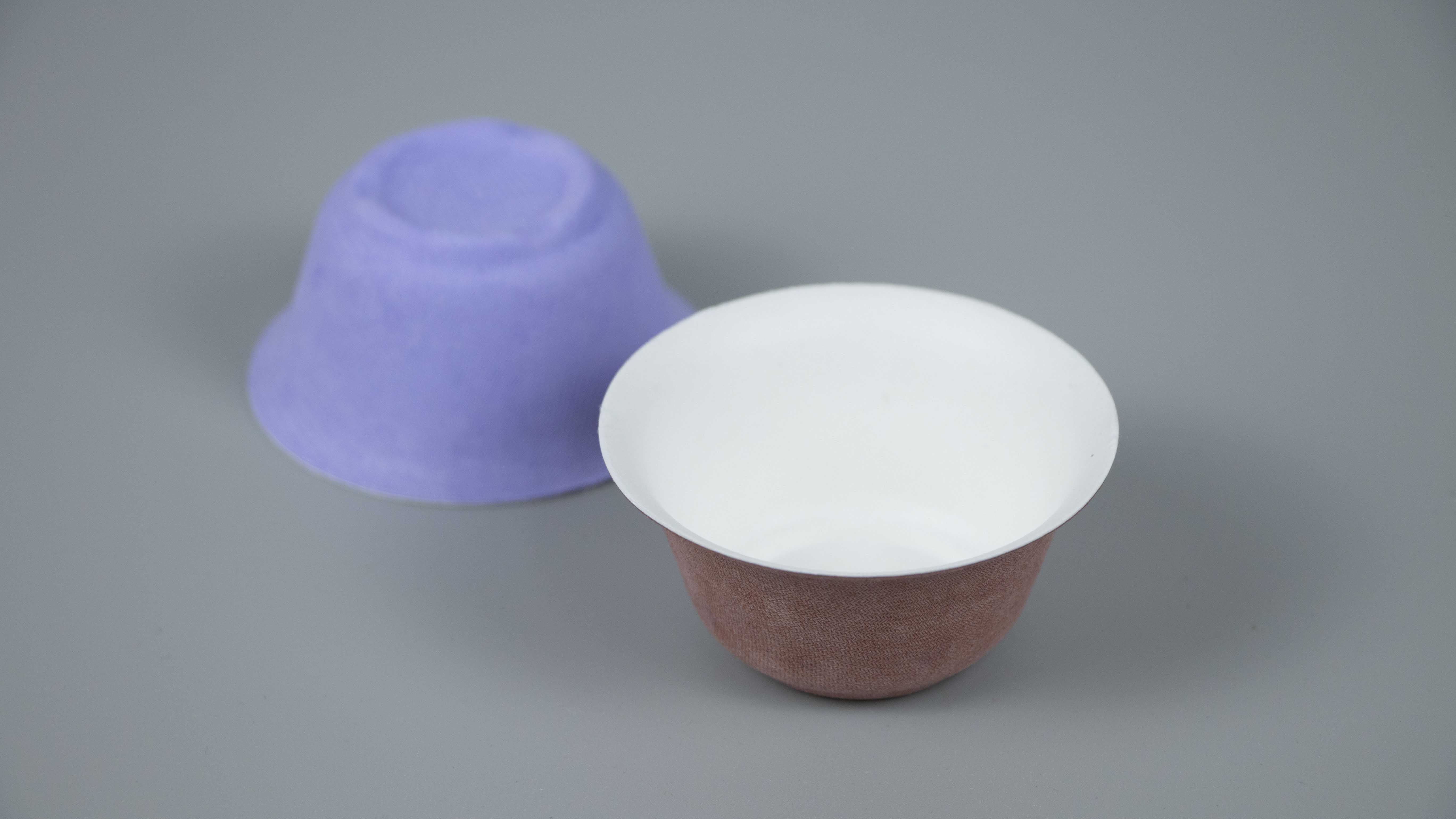 Recyclable Biodegradable Wet Press White Sugarcane Molded Fiber Round Tea Cup