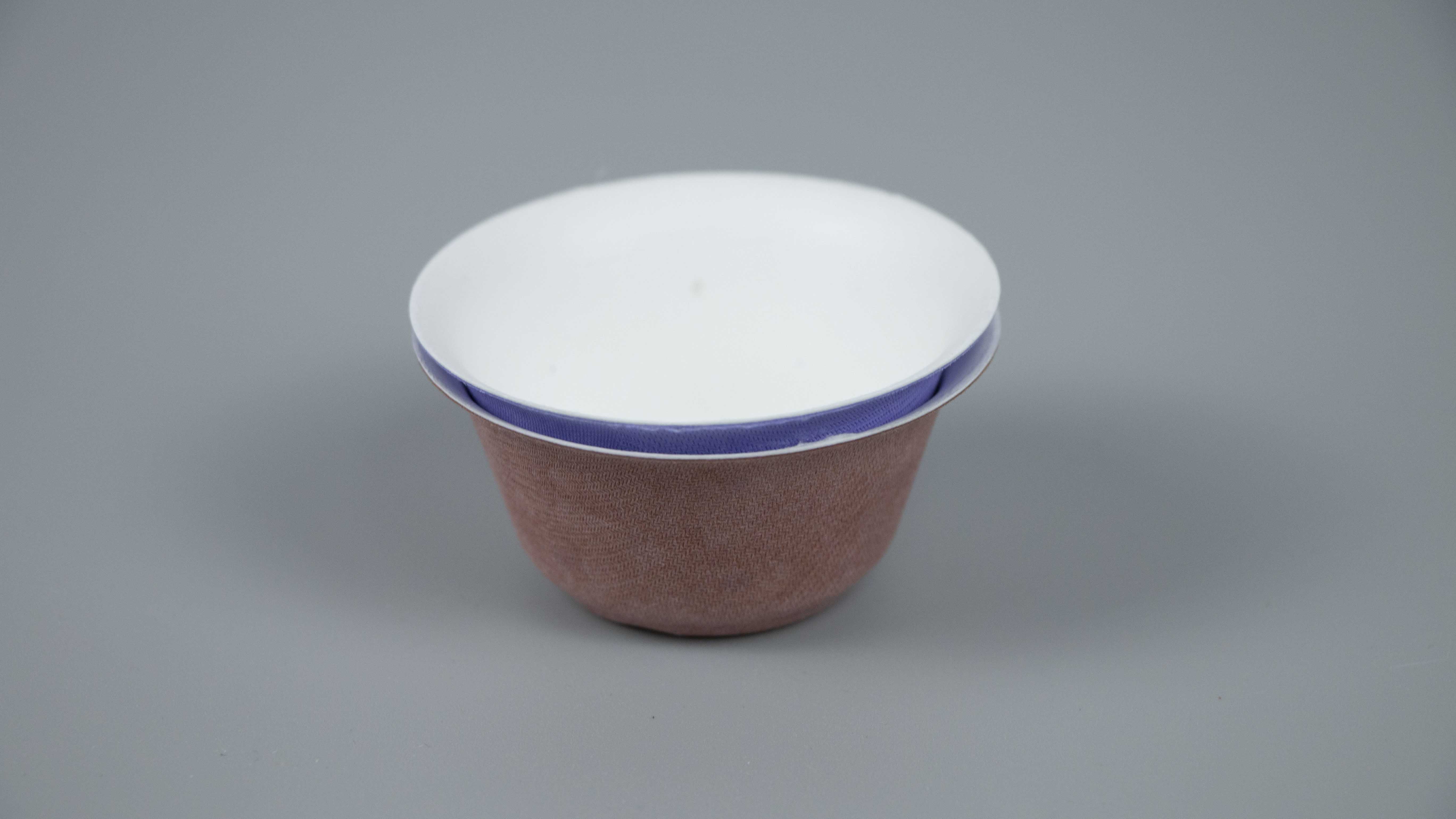 Recyclable Biodegradable Wet Press White Sugarcane Molded Fiber Round Tea Cup