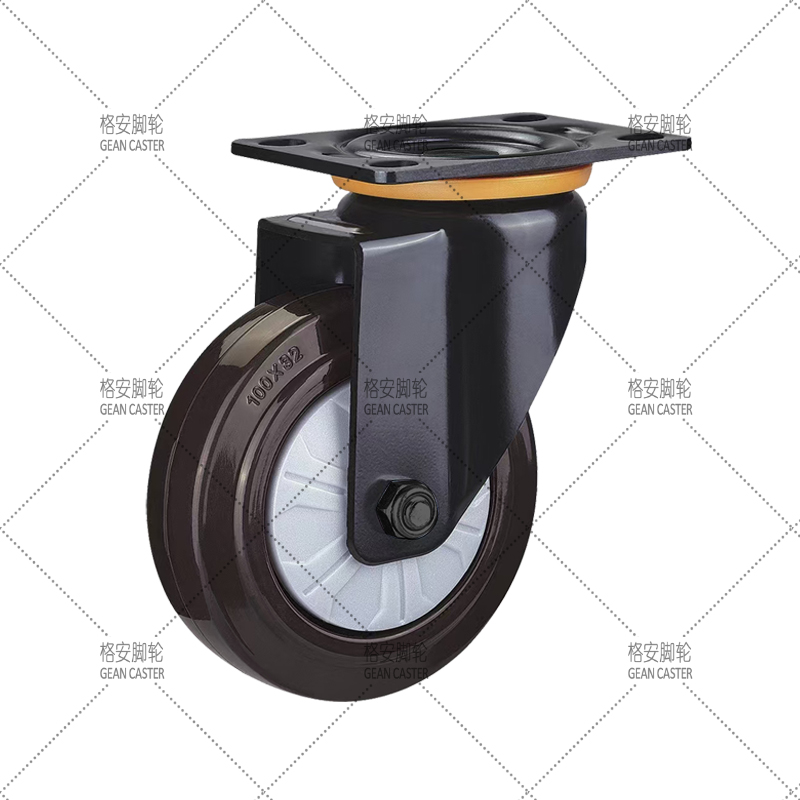 中型塑芯橡胶新能源电池车间专用无铜锌镍脚轮