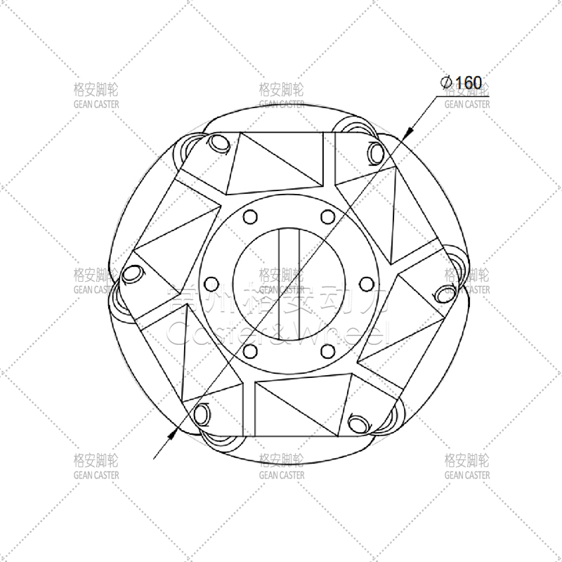 货运机场移栽升降平台合金铝菠萝轮麦克纳姆轮驱驳轮（分体式）