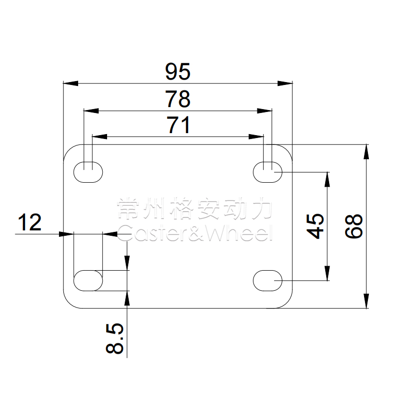 低重心系列2寸2.5寸3寸尼龙脚轮   多种安装尺寸可选