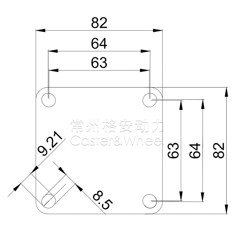 低重心系列2寸2.5寸3寸尼龙脚轮   多种安装尺寸可选