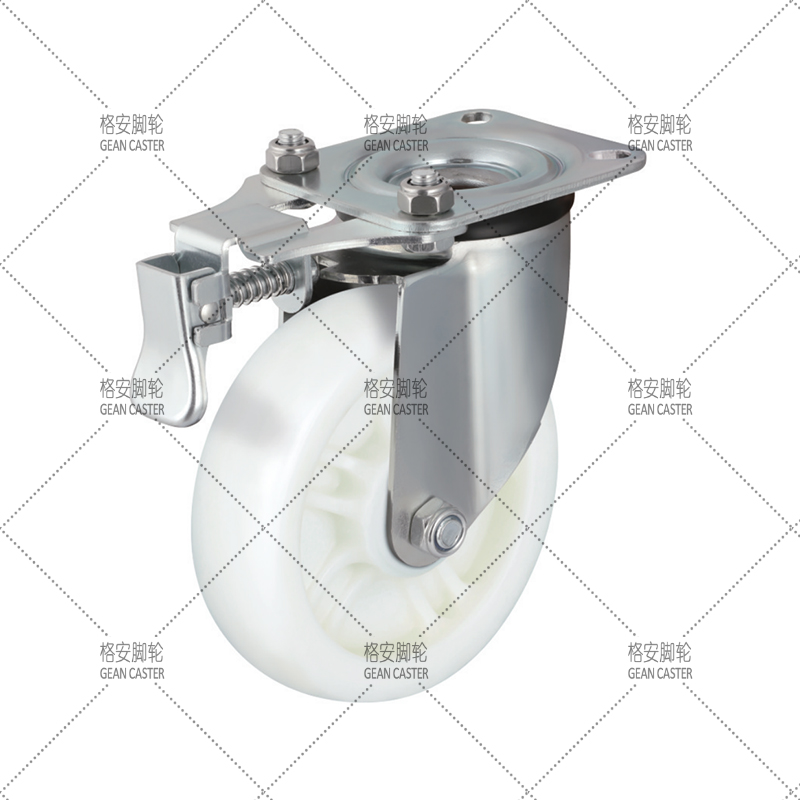 中重型带中控锁带方向锁带正刹（双刹）尼龙脚轮