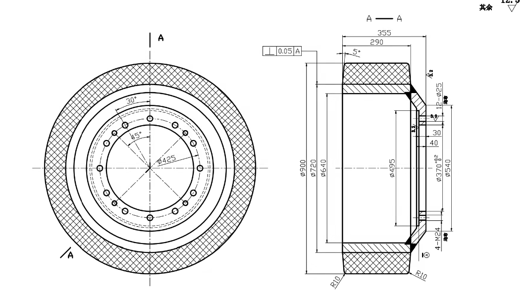 Drive wheel for 10000 ton trackless free forging feeder