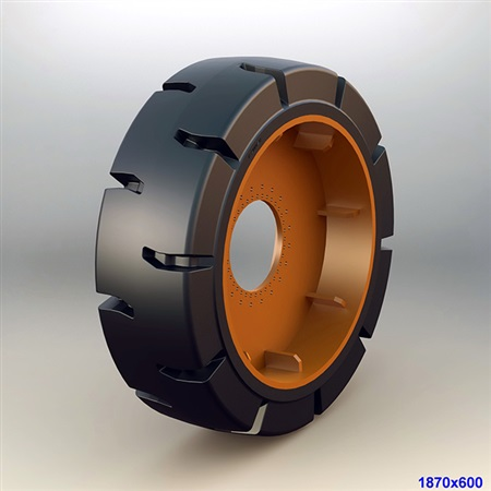 Heavy duty port crane solid wheel