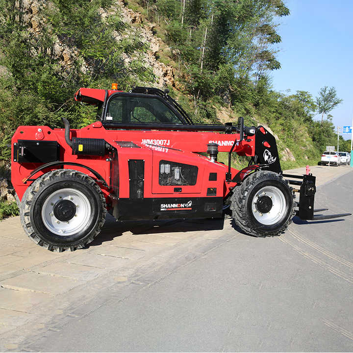 Venta al por mayor nuevo producto Shanmon 3007J pequeño 8,5 toneladas Mini rueda todo terreno horquilla máquina de carga carretilla elevadora