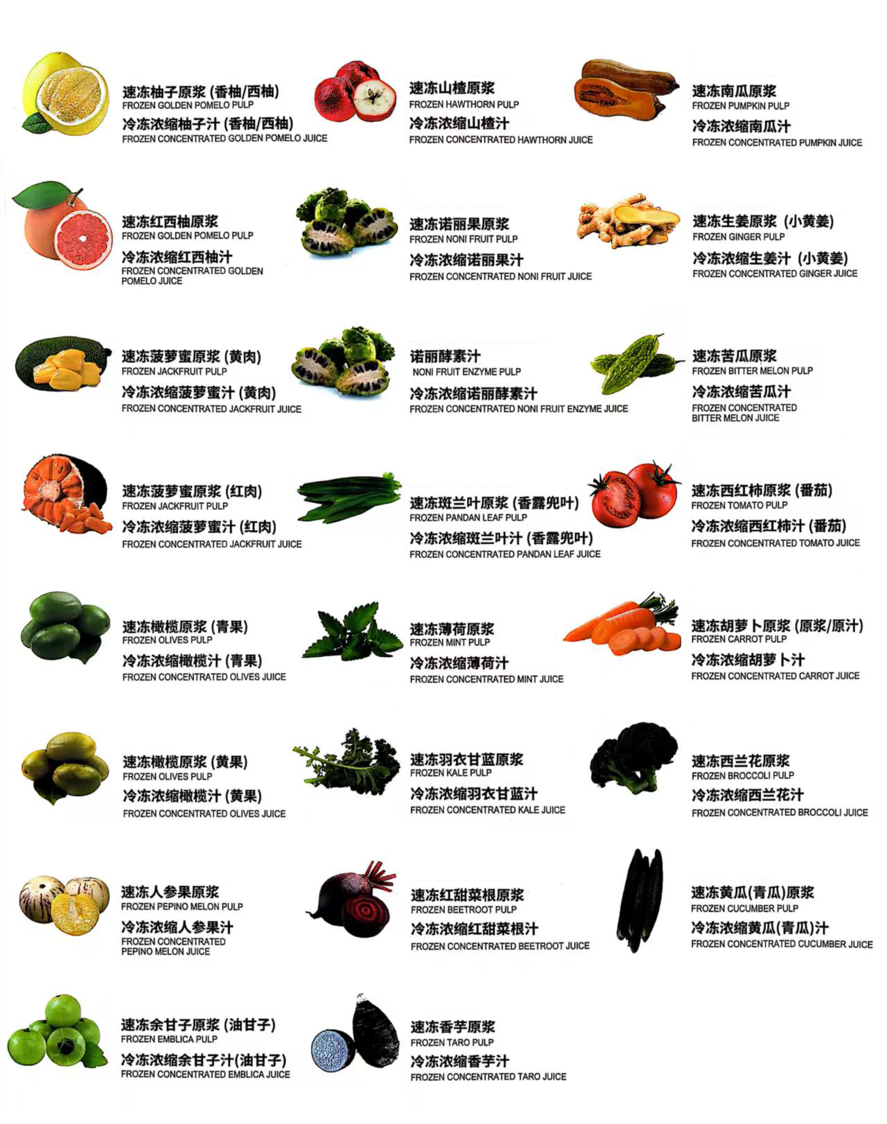 冷冻浓缩果蔬汁