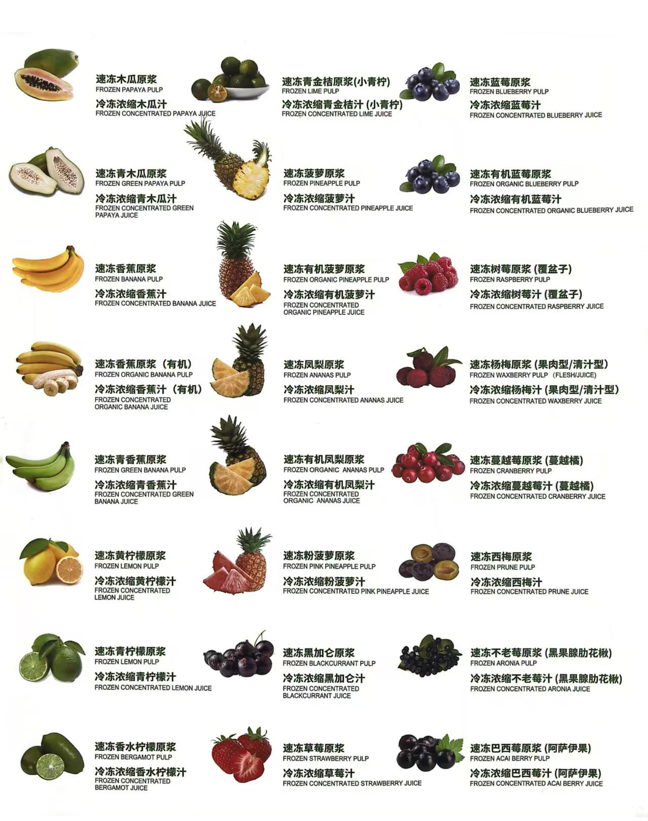 冷冻浓缩果蔬汁