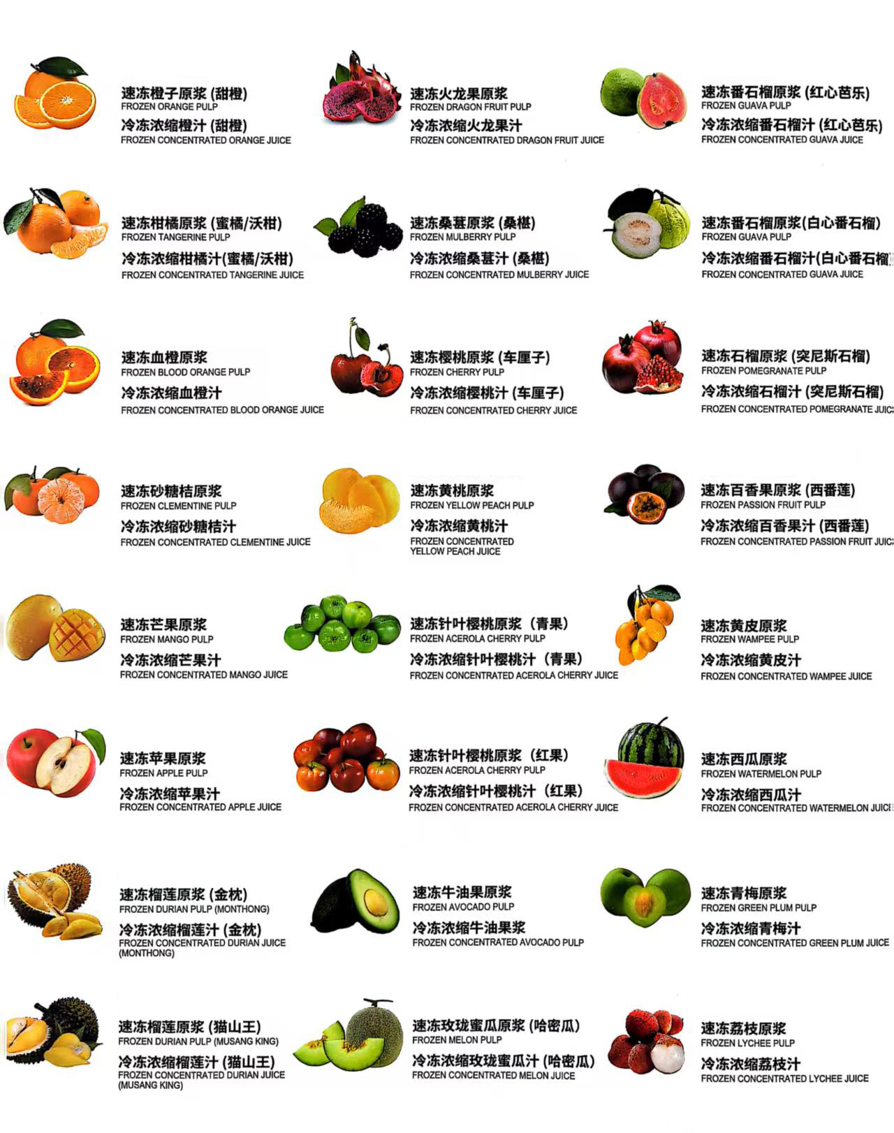 冷冻浓缩果蔬汁