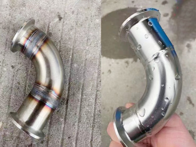 不锈钢卡压管焊接抛光对比