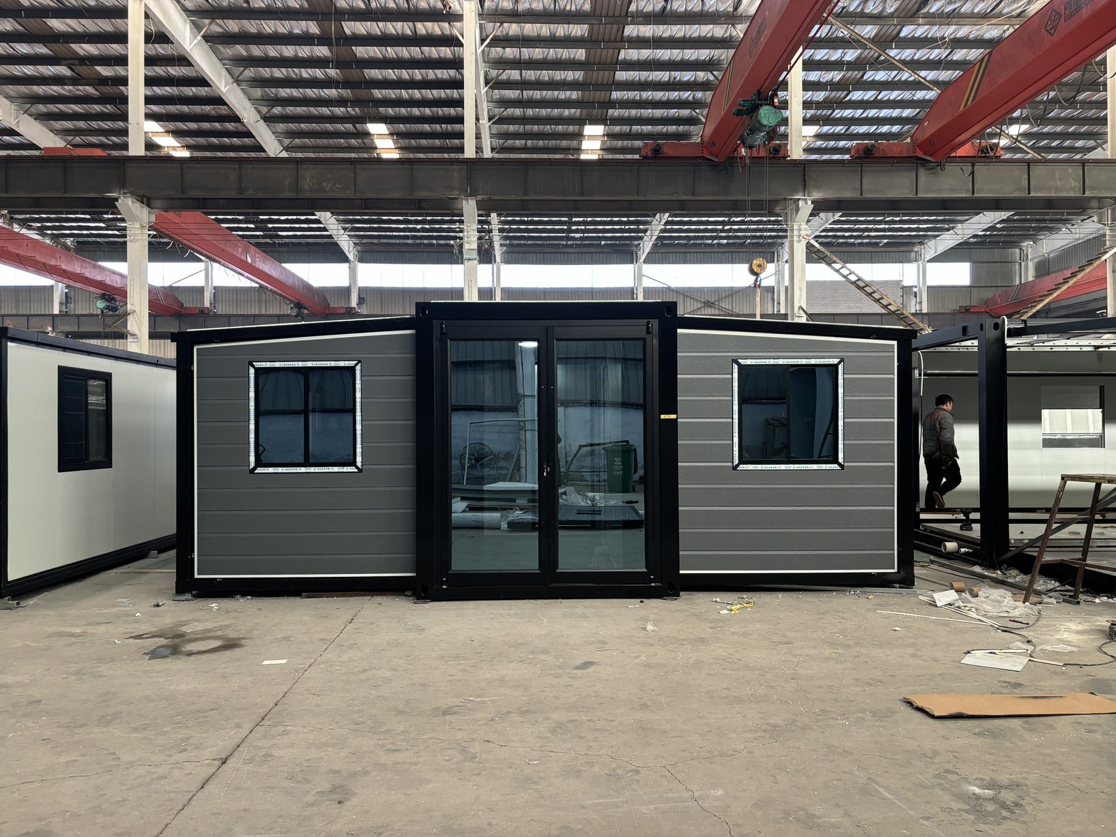 20ft Premium Grey Expandable Container House | Textured Panels 38 sqm