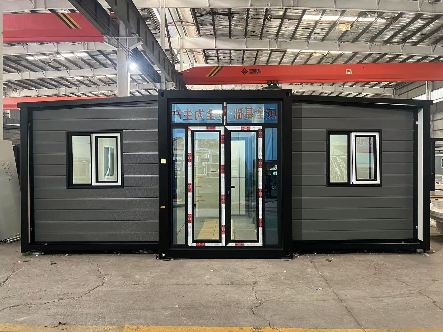 20ft Grey Expandable Container House | 38 sqm Modern Fold-Out Home
