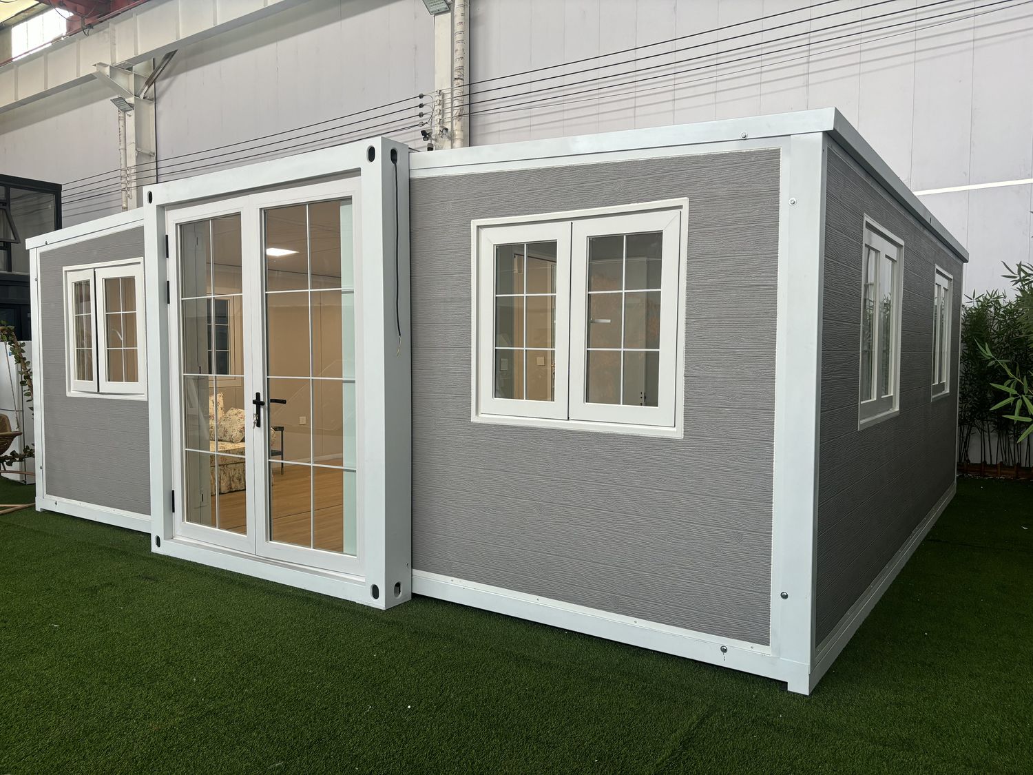 20ft Grey and White Expandable Container House | 38 sqm Two-Tone