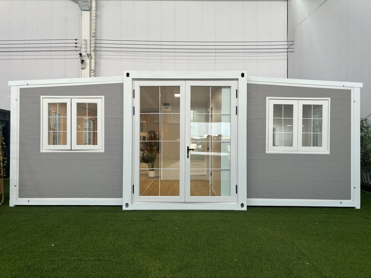 20ft Grey and White Expandable Container House | 38 sqm Two-Tone