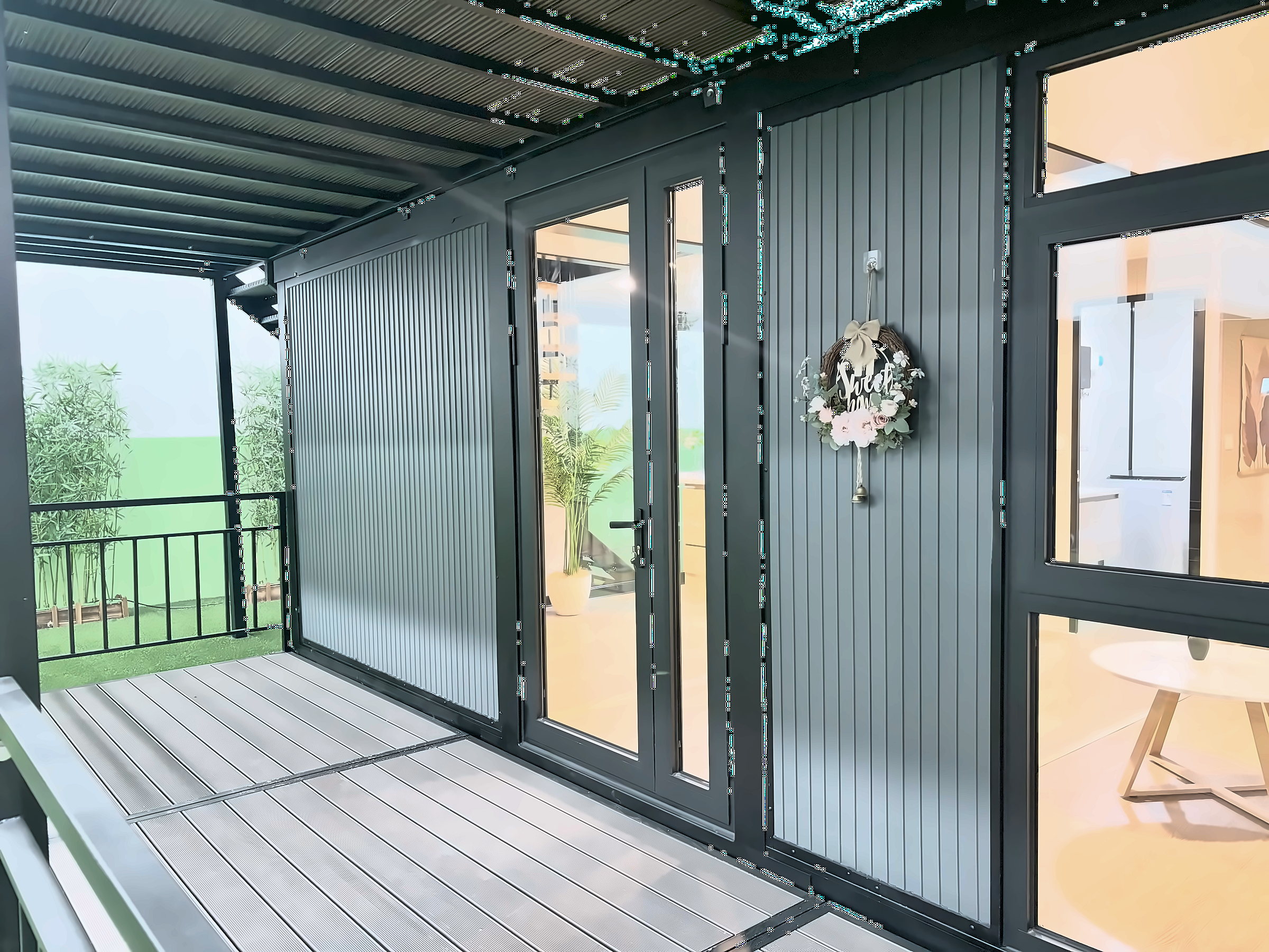 Two-Story Expandable Container House with Spiral Staircase – 106㎡