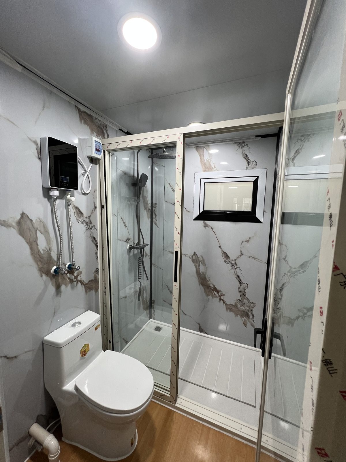 20ft Wood-Grain Expandable Container House | Base Version 38 sqm