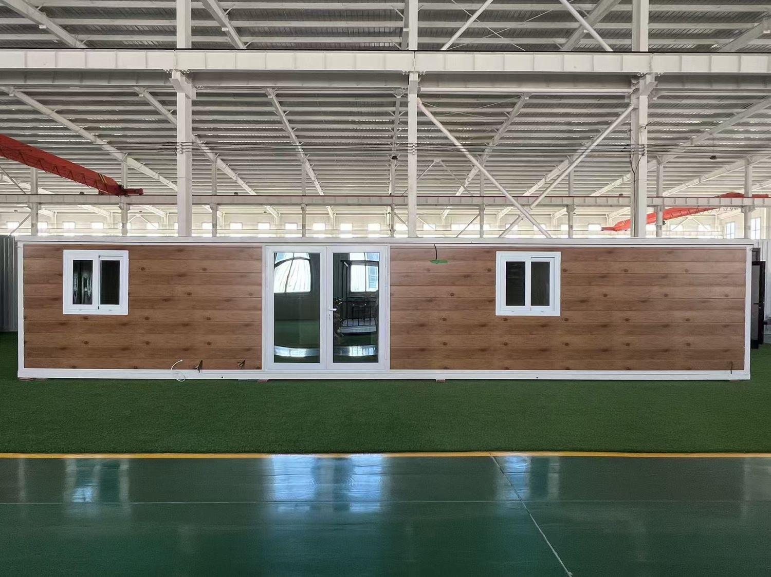 40ft Wood Grain Expandable Container House | 73 sqm Warm Timber-Look Fold-Out Home
