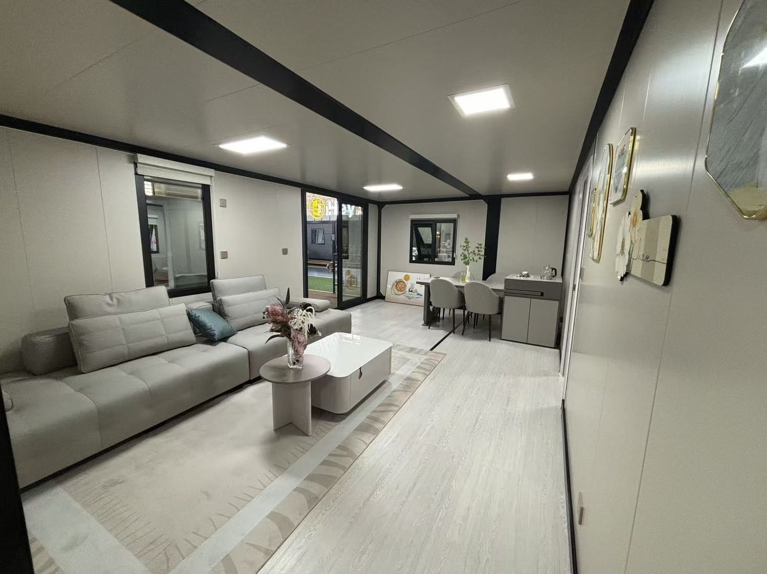 40ft Wood Grain Expandable Container House | 73 sqm Warm Timber-Look Fold-Out Home