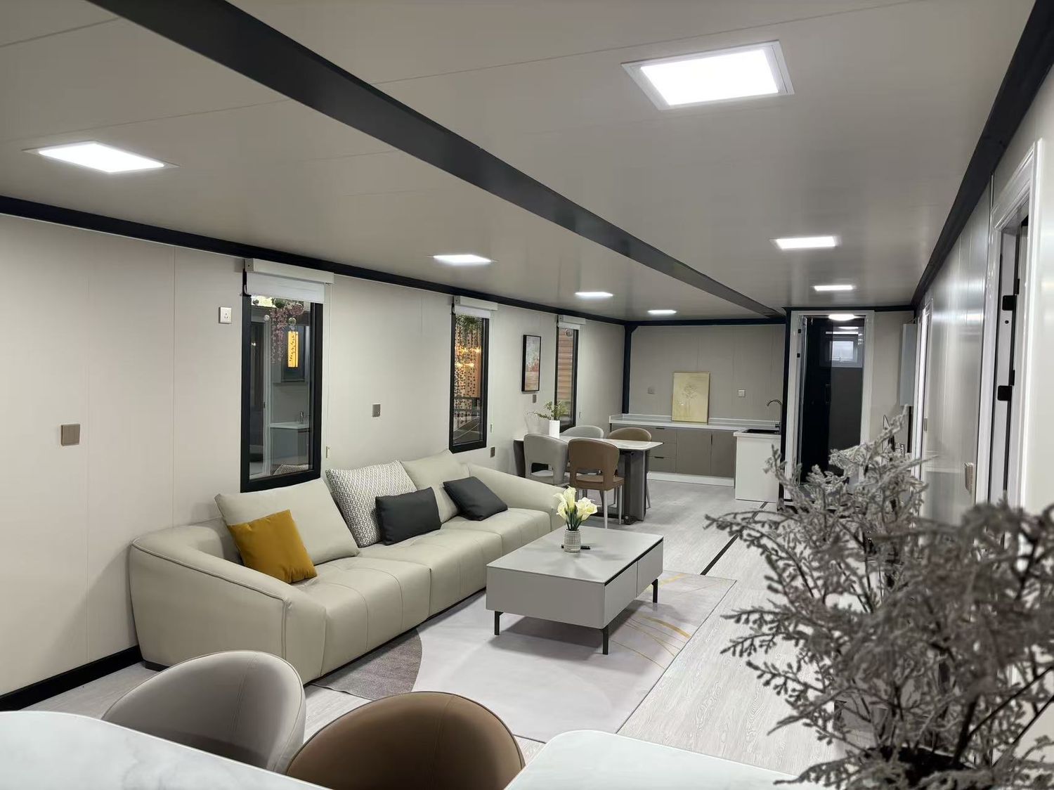 40ft Wood Grain Expandable Container House | 73 sqm Warm Timber-Look Fold-Out Home