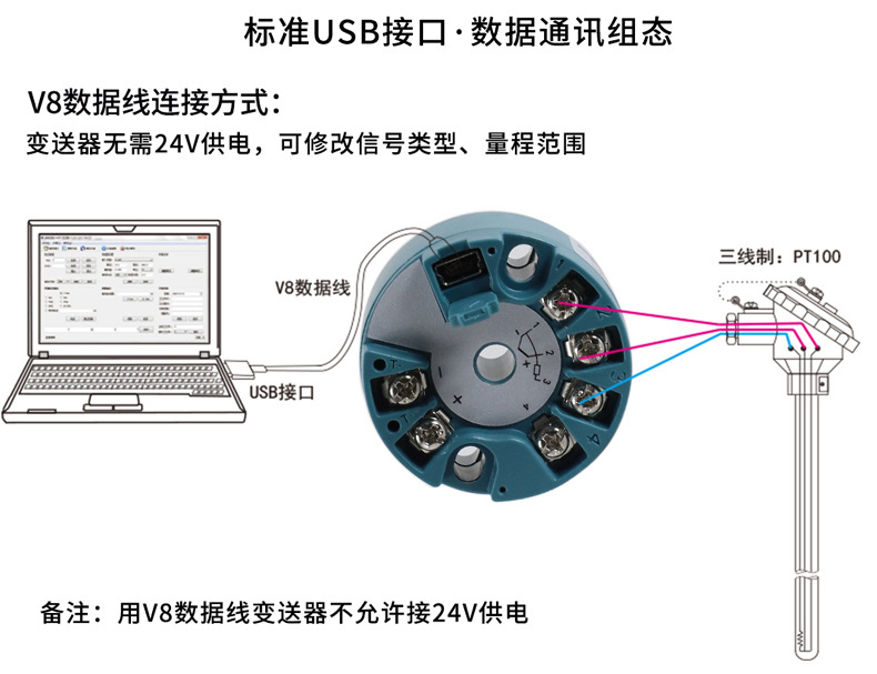 一体化智能温度变送器模块 本安型 可以调分度号 适用PT100K型/E型J型热电偶热电阻 4-20MA HART协议