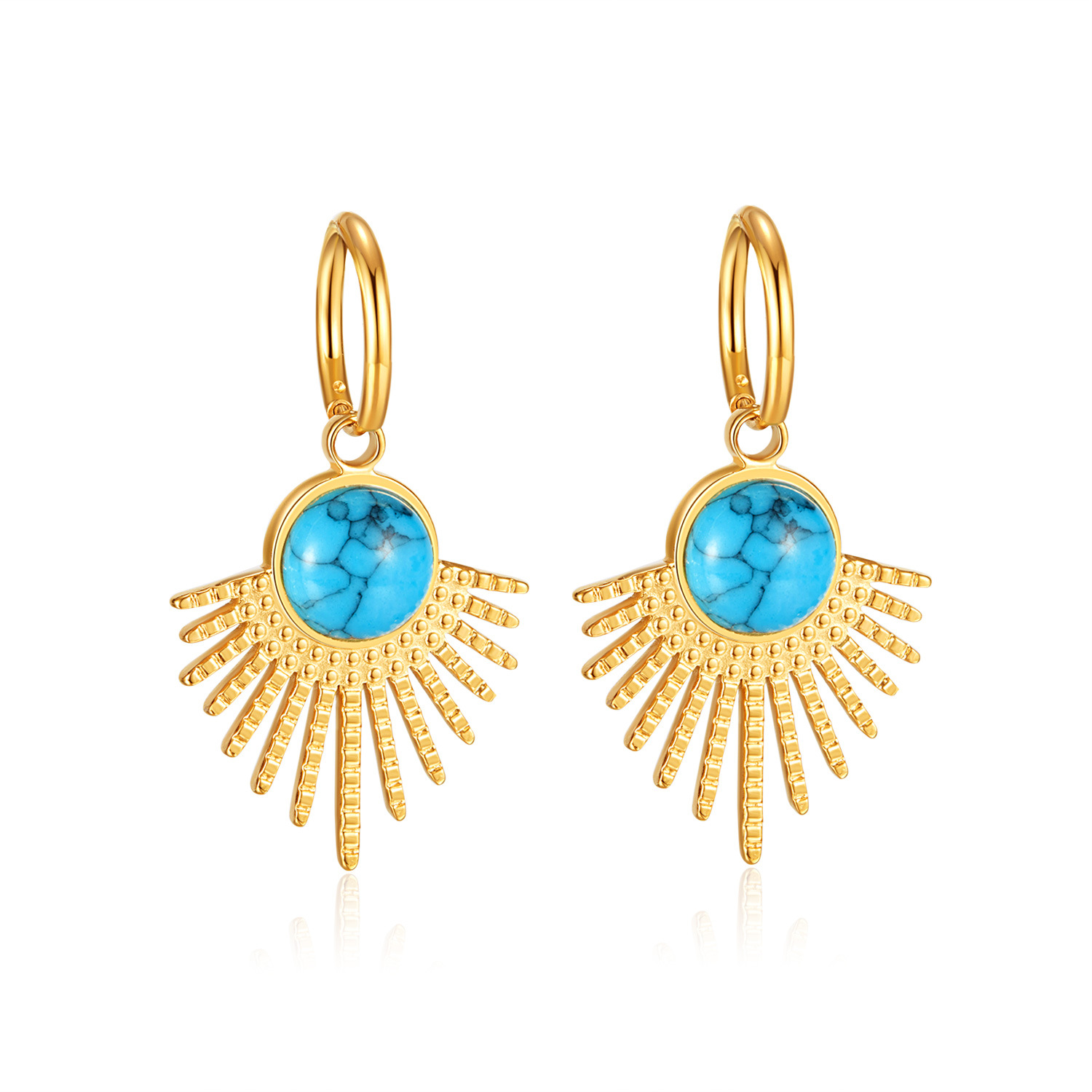 European and American French retro style geometric earrings jewelry wholesale fashion personality niche titanium steel earrings women's jewelry