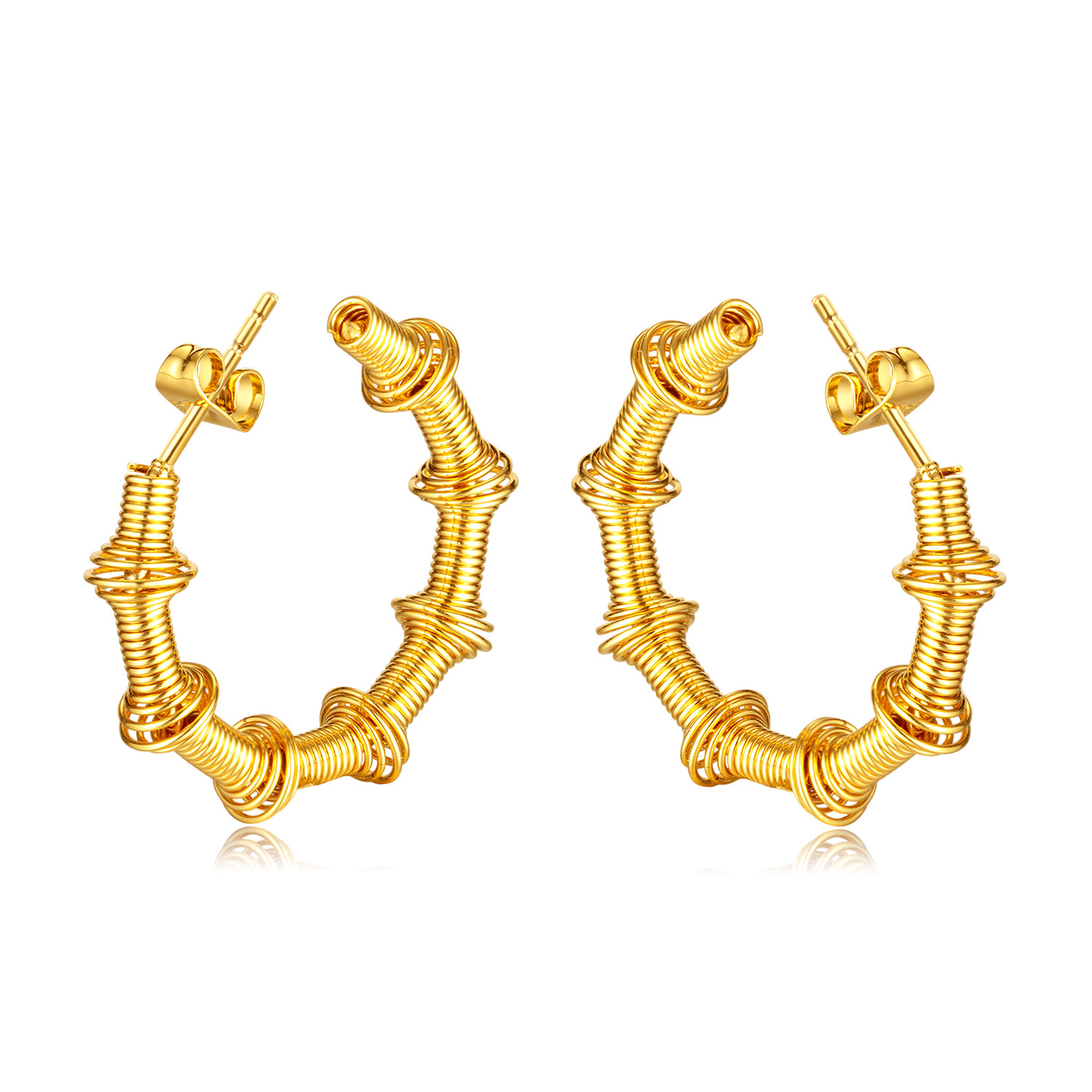 European and American fashion trend geometric earrings jewelry niche, light luxury temperament, versatile stainless steel earrings for women