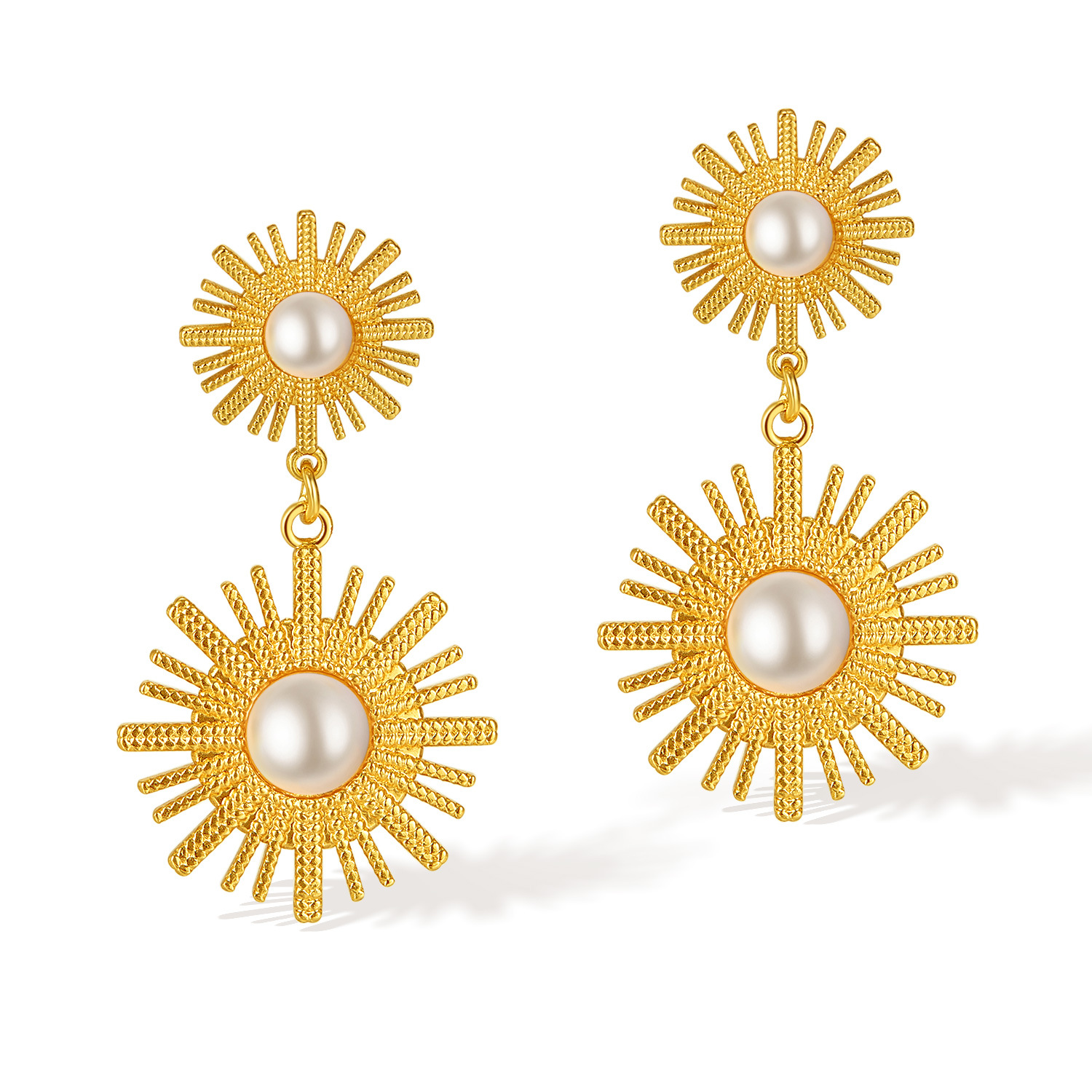 European and American earrings women's accessories retro personality temperament versatile gold plated stainless steel geometric earrings