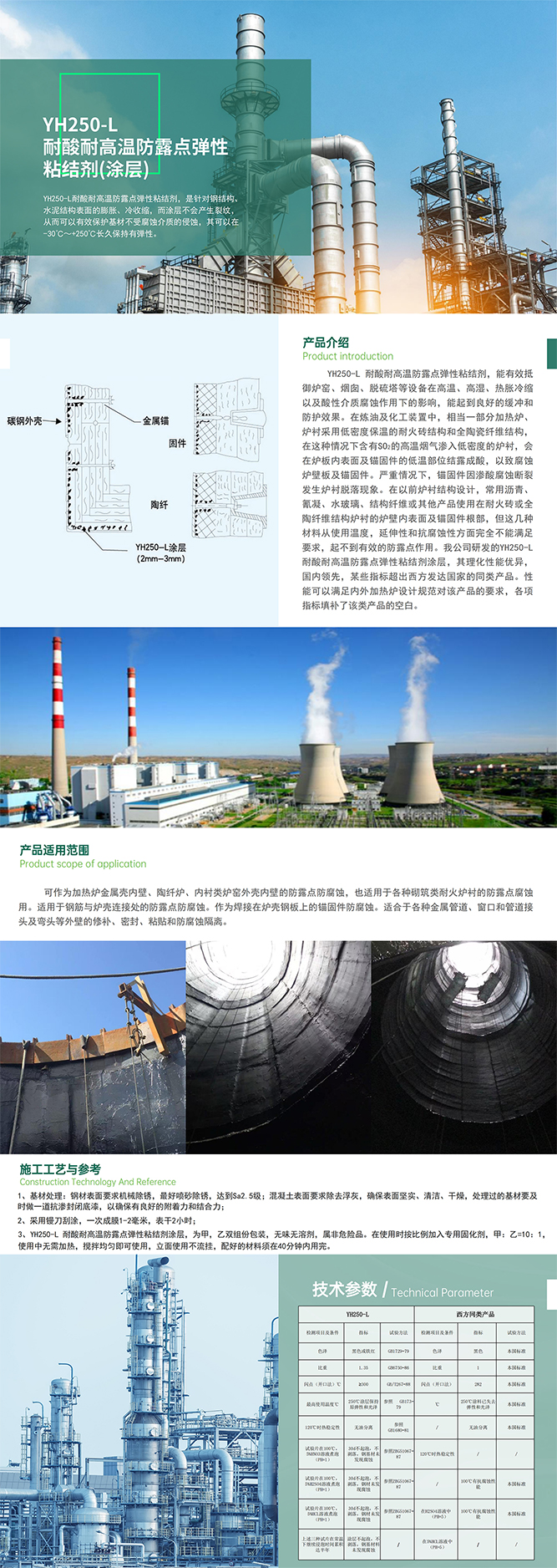 6.YH250-L耐酸耐高温防露点防腐蚀专用粘结剂（涂层）