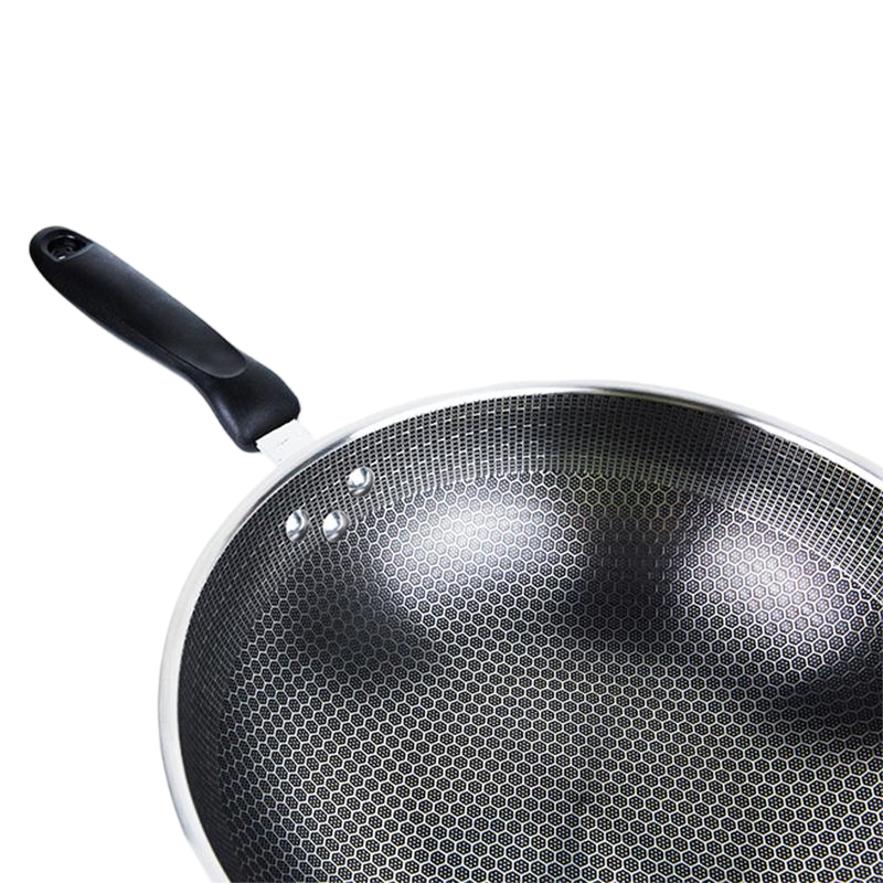 High Quality Non-Stick Stainless Steel 410 Wok Cooker with Tempered Glass Lid 30cm/32cm 18L Capacity for Induction Gas Stoves