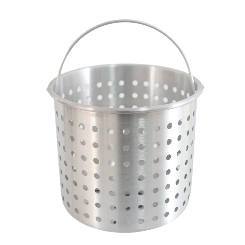 30qt Aluminium Turkey Fryer Pot with Burner Inner Basket for Hotel Cookware Set Frypan with Glass Lid Cookware