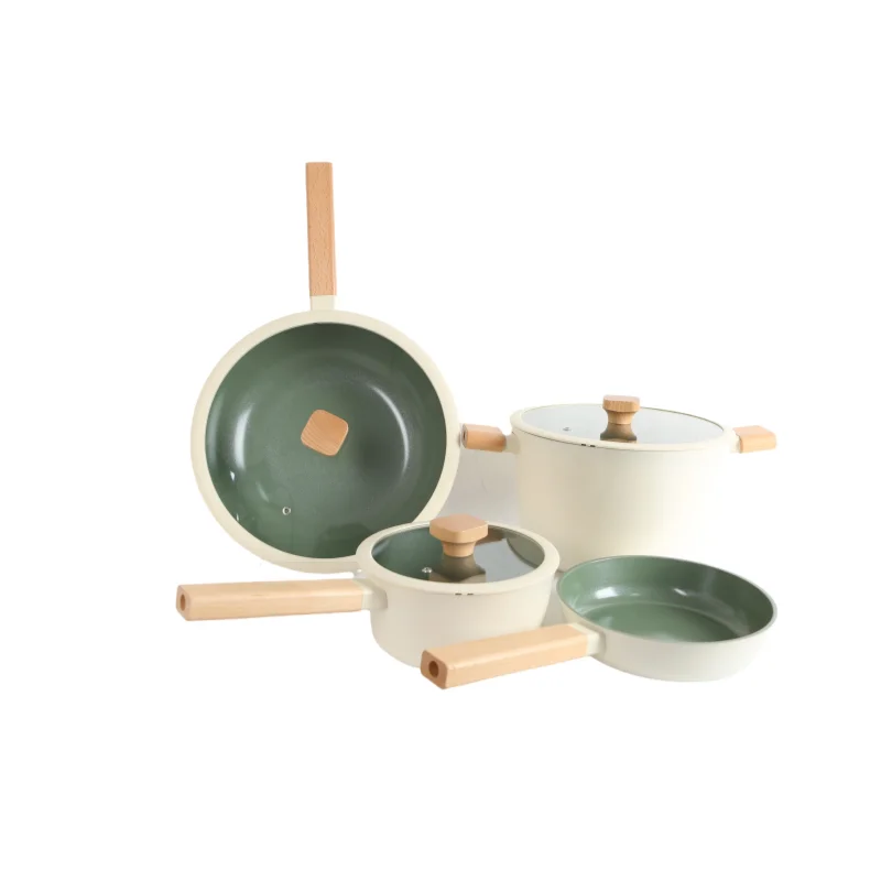 Hot Sale Induction Ceramic Coating 7PCS Cookware Nonstick Frying Pan Aluminium Cooking Pots and Pans Sets Kitchen Cookware Set
