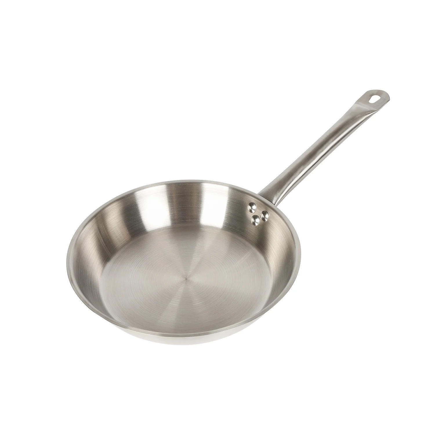High Quality 20/22/24/26/28/30/32/34/36/40cm Stainless Steel Frying Pan with Composite Bottom Metal Steel Handle for All Stove
