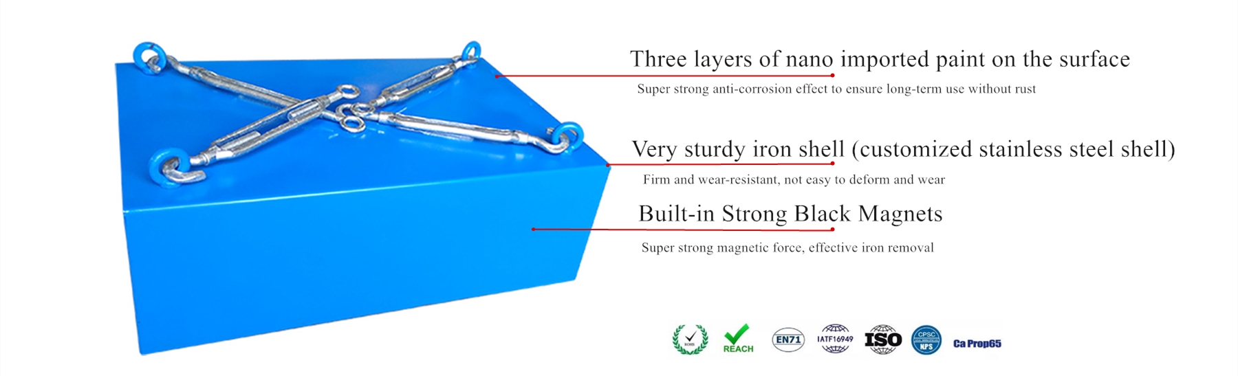 Direct Magnetic Iron Separator Strong Magnet Suspended Conveyor Iron Remover