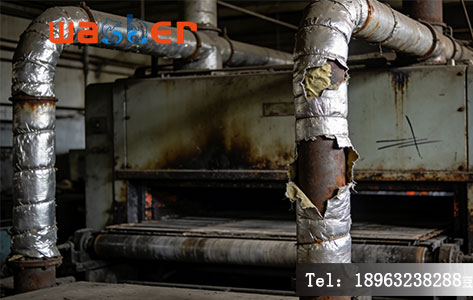老厂旧烤胶机设备现状 - 管道老化能耗高