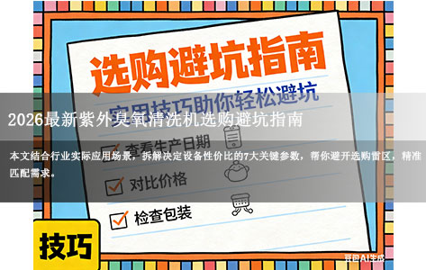 2026最新紫外臭氧清洗机选购避坑指南：7大关键参数锁定高性价比设备！