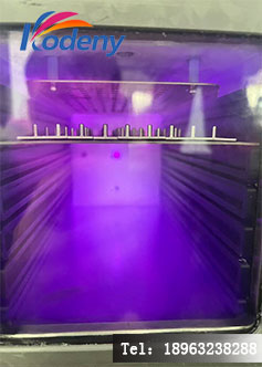 半导体真空等离子清洗机腔体内部结构示意图，展示晶圆放置方式与等离子分布效果