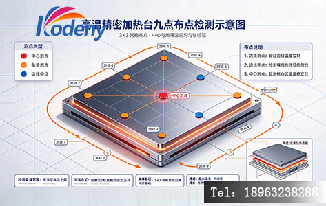 高温精密加热台九点布点检测示意图