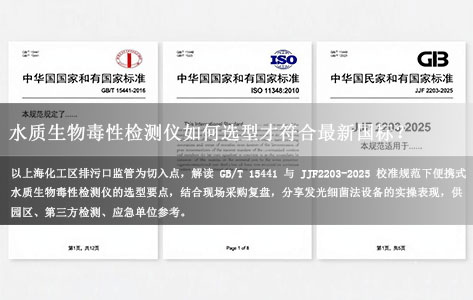 上海化工区排污口日常监管：便携式水质生物毒性检测仪如何选型才符合最新国标？