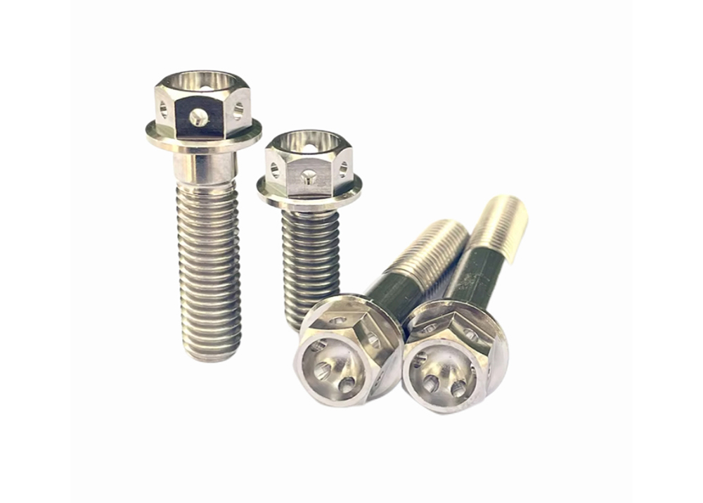 Titanium Flanged Hex Head Bolt with Six Hole