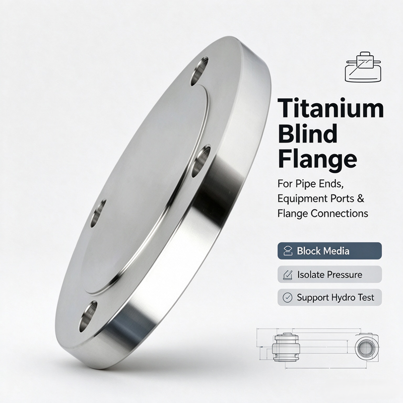 DN15 1/2" Gr2 Titanium Blind Flange ASME B16.5, Factory Direct Anti-Corrosion Blind Flange for Chemical Pipeline