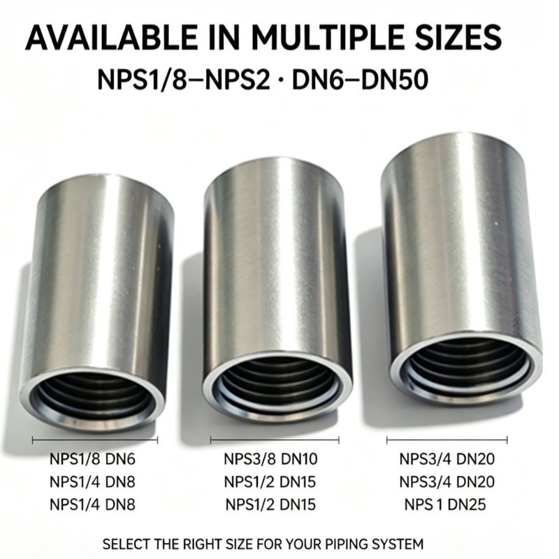 NPS1/4 DN8 Gr2 Titanium Thread Coupling, Single Female Thread, Custom Machined Non-magnetic Fitting, High Temperature Resistant Pipe Connector for Oil & Gas Ind