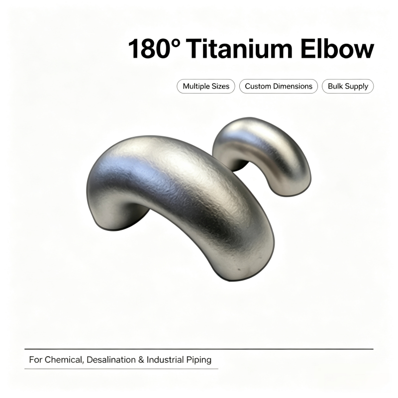 ASTM B363 Pure Titanium 180° Return Bend TA1 Seamless Buttweld Fitting for Chlorine-containing Chemical Pipeline