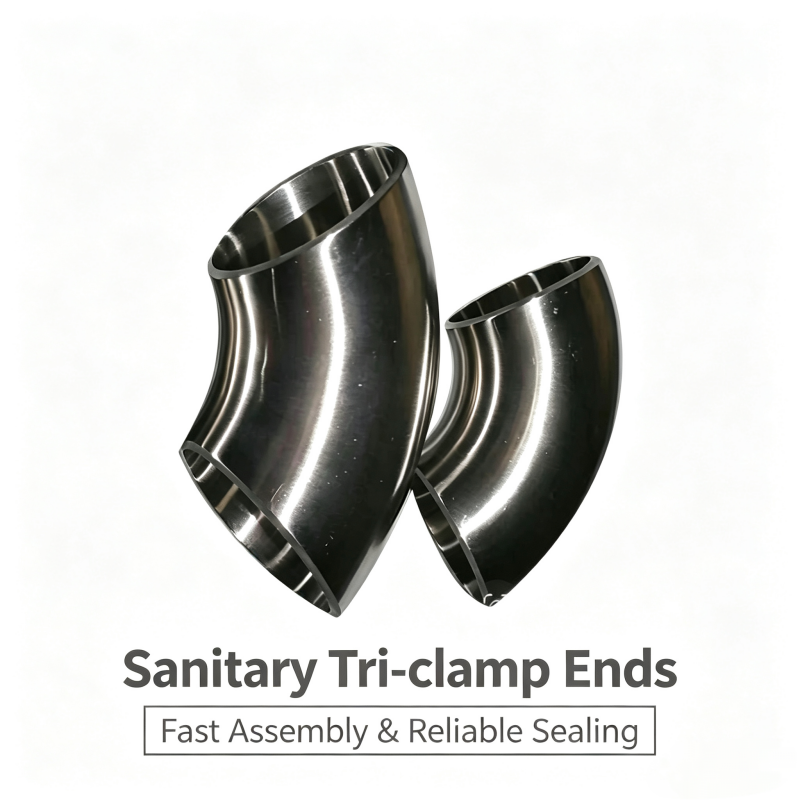 Custom Sanitary Titanium 90 Degree Pipe Bend Gr1 Non-toxic Smooth Inner Surface for Beverage Production