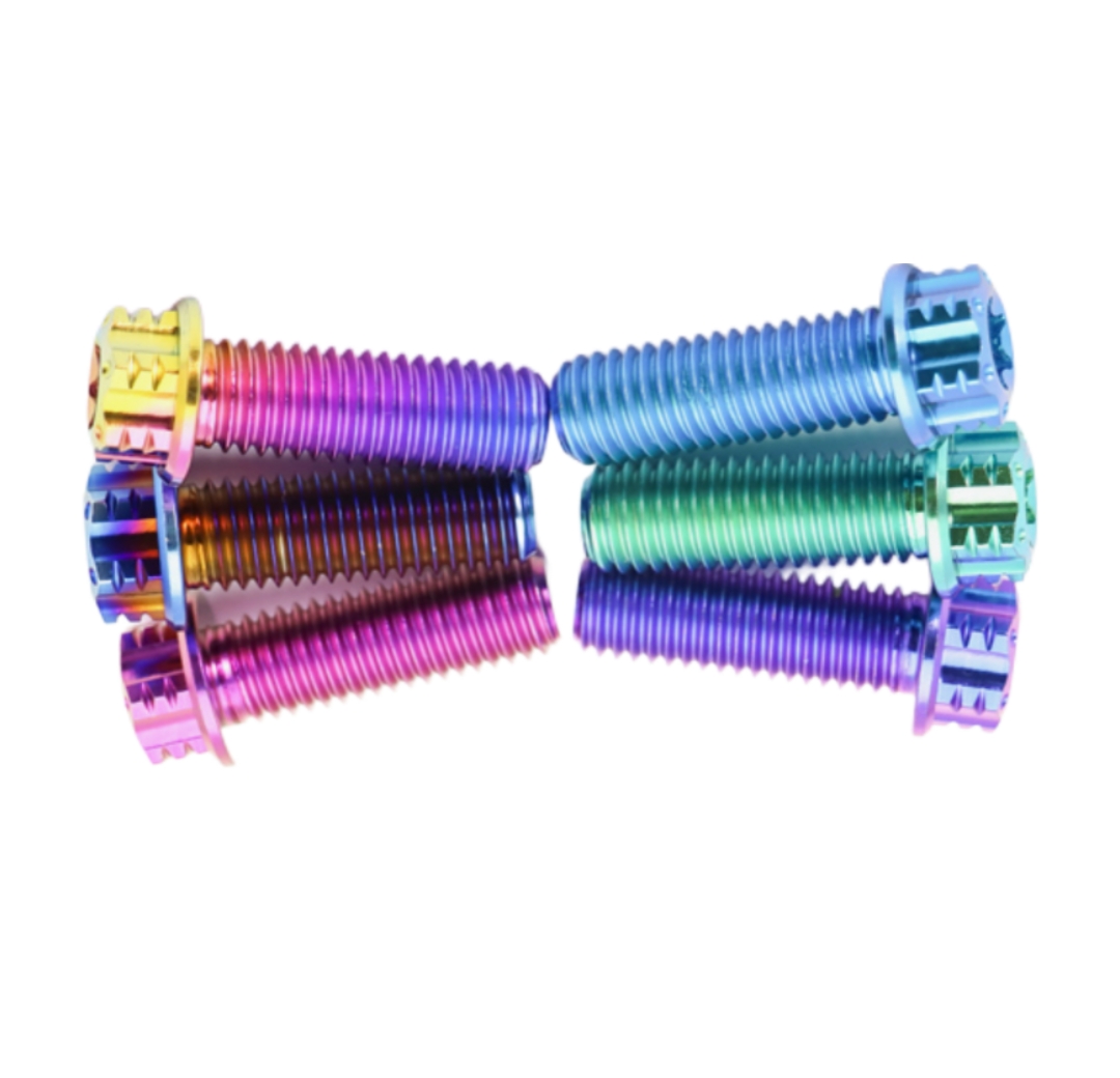 Colorful Titanium Flange Head Bolts Motorcycle Brake Titanium Bolts