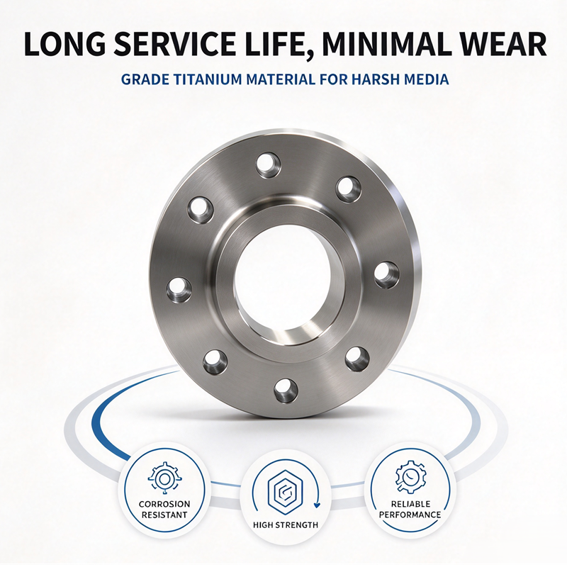 Slip-On Titanium Flange, Gr5 Ti-6Al-4V High Strength, For Offshore Oil & Gas Service, Accept Custom Size Drawings