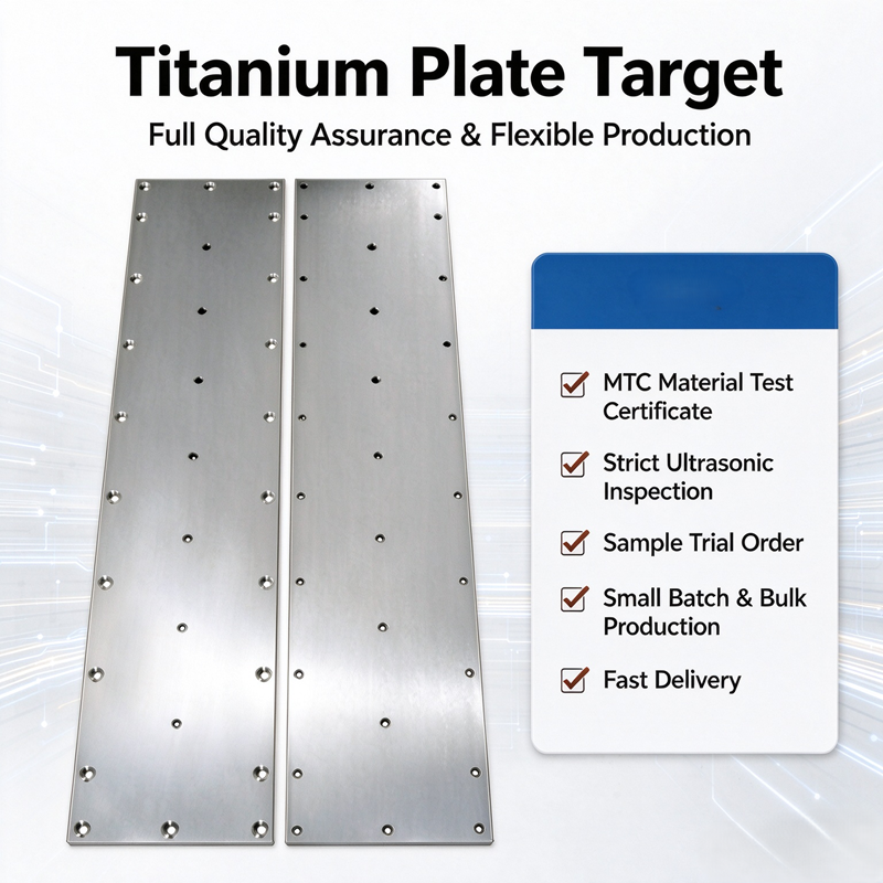 High Purity Titanium Plate Sputtering Target Gr2 ASTM B381 Uniform Grain For Semiconductor PVD Coating Custom Size Manufacturer