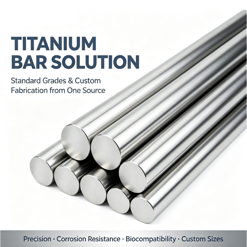 100–6000mm Custom Long Titanium Rod, ASTM B348 ASTM F136 Grade23 ELI Titanium Alloy, High Fatigue Strength Non-Magnetic Titanium Bar for Aerospace Fastener
