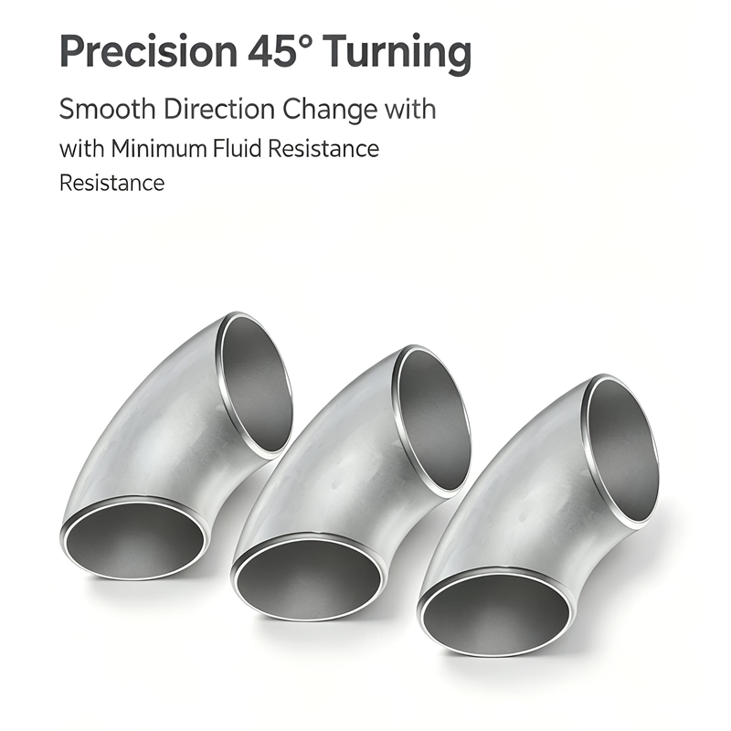 Titanium 45 Degree Buttweld Elbow Gr2 ASTM B363 Corrosion Resistant for Chemical Marine Piping